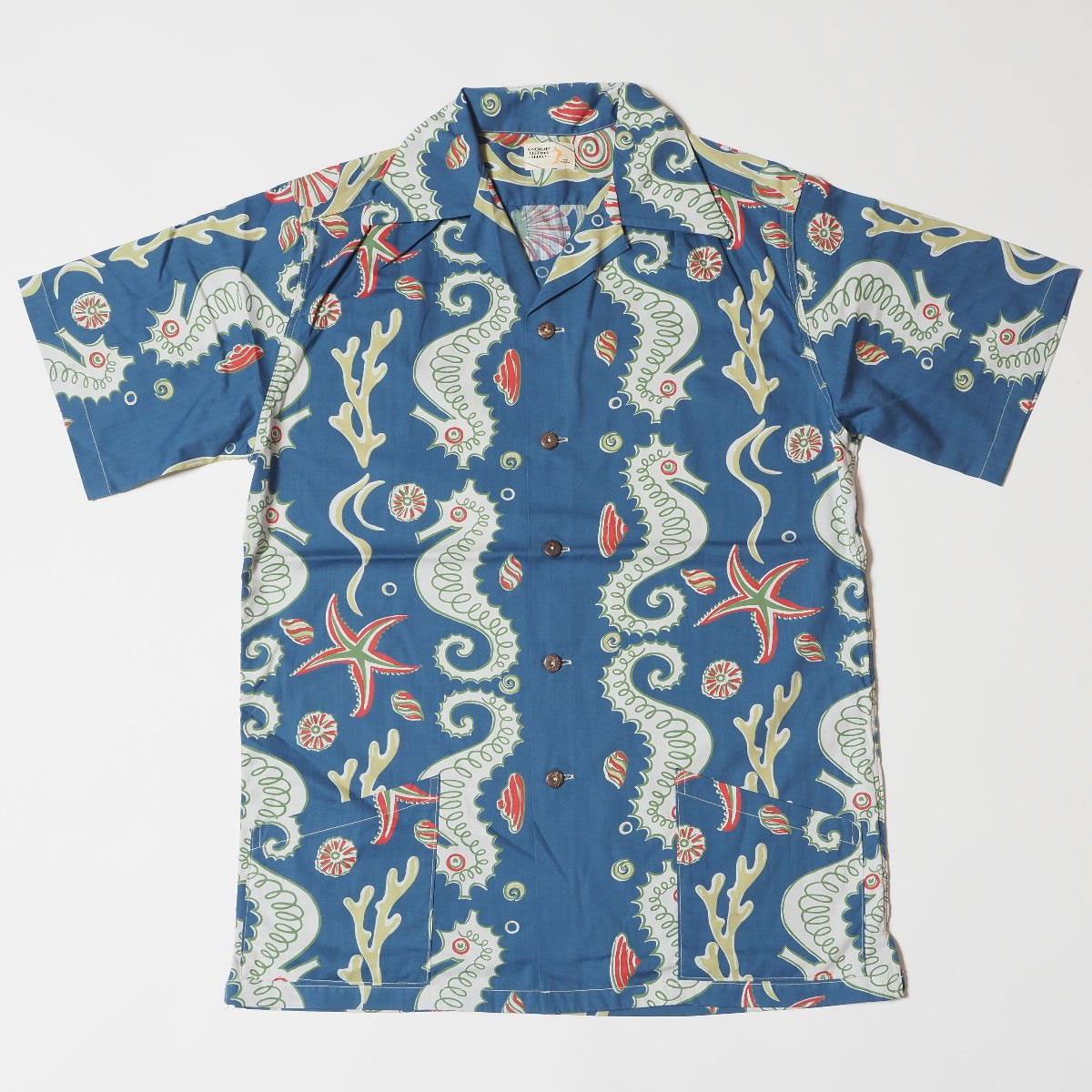 ジョングラッコー JG-19 Seahorse vs Starfish Print Shirt ブルー メンズ