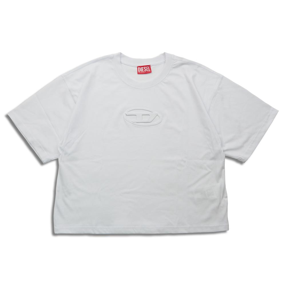 ディーゼル A15096 T-Buxt-Crop-Od ホワイト レディース オーバルD 半袖 Tシャツ