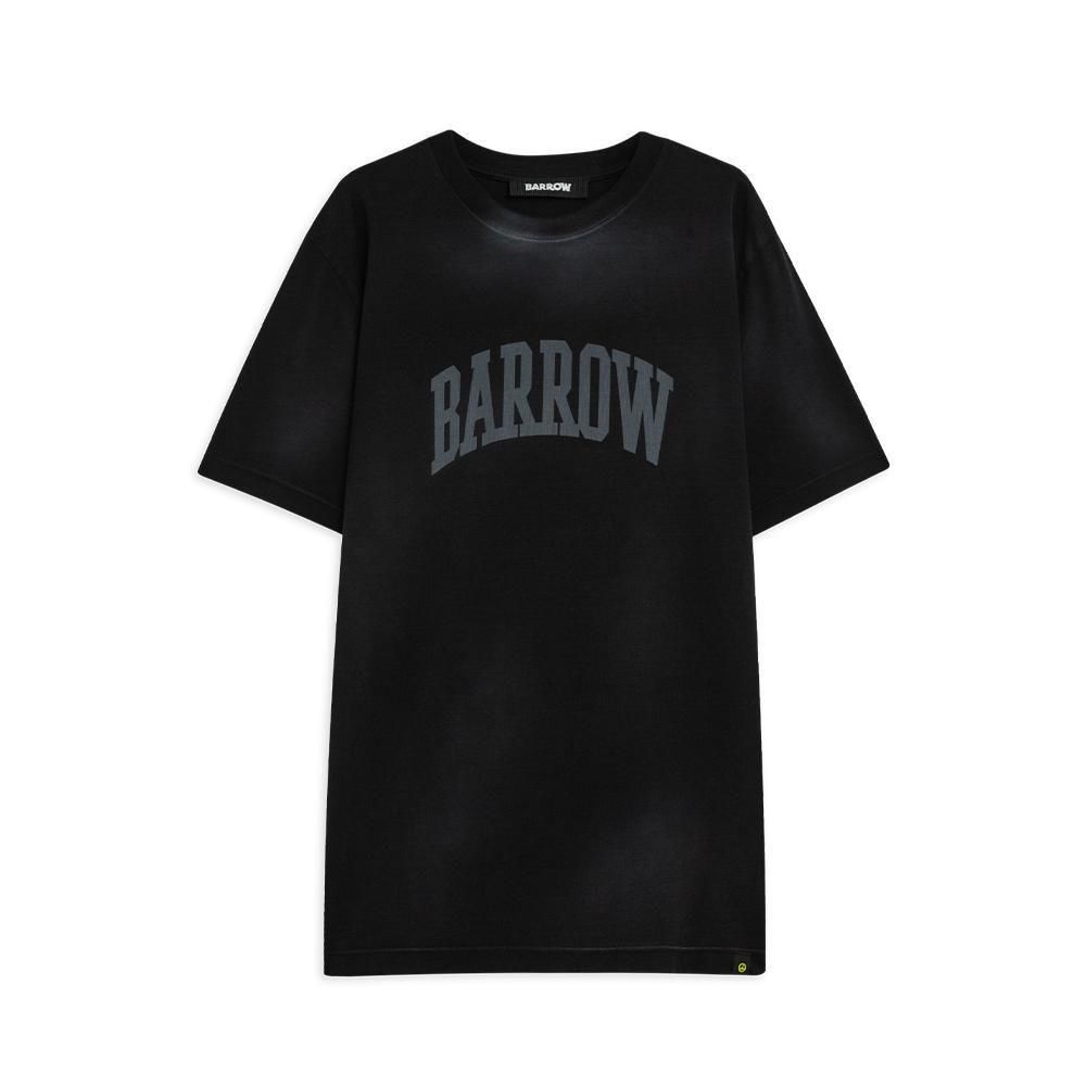 BARROW S5BWUATH045 ICONIC JERSEY T-SHIRT 110 /BLACK カレッジロゴ ウォッシュ加工