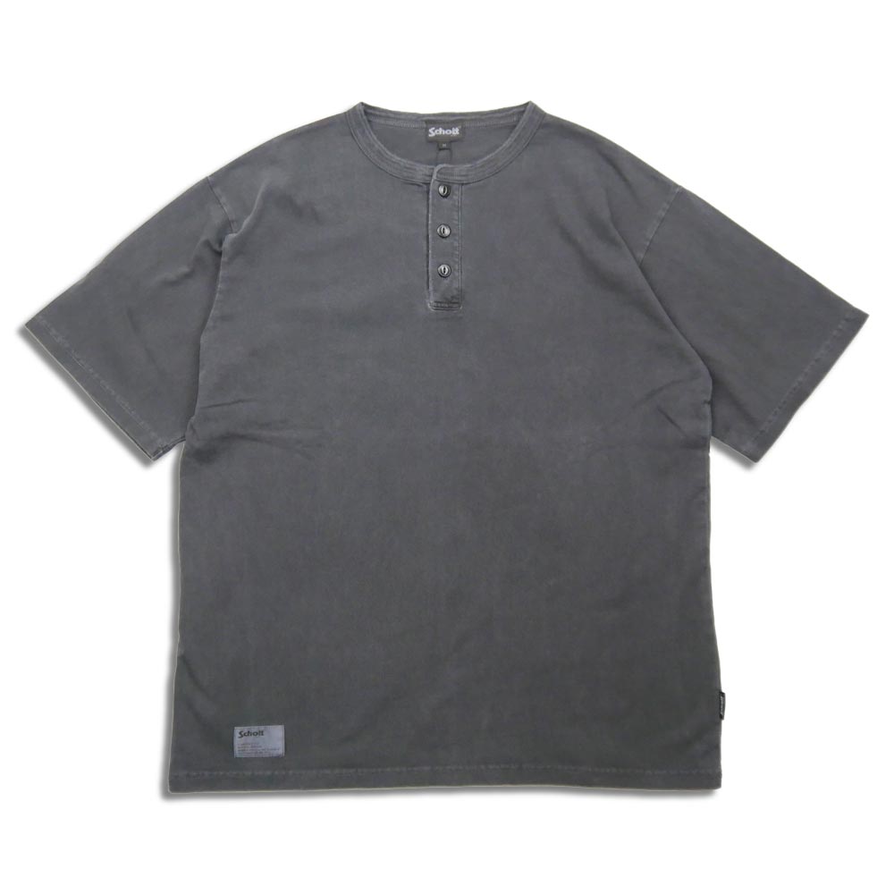 50%OFF ショット 782-3934011 PIGMENT O/D SS HENLEY NECK T-SHIRT ブラック メンズ 半袖 ヘンリーネック Tシャツ