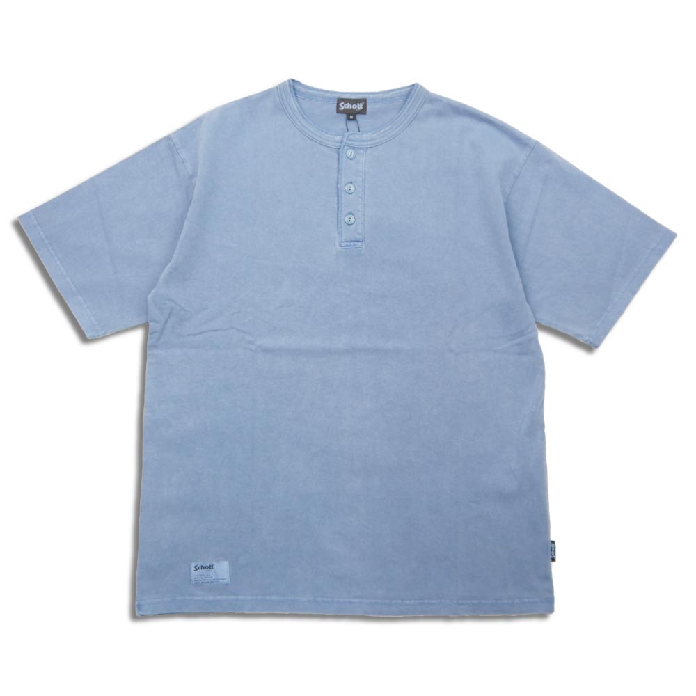 50%OFF ショット 782-3934011 PIGMENT O/D SS HENLEY NECK T-SHIRT ブルーグレー メンズ 半袖 ヘンリーネック Tシャツ