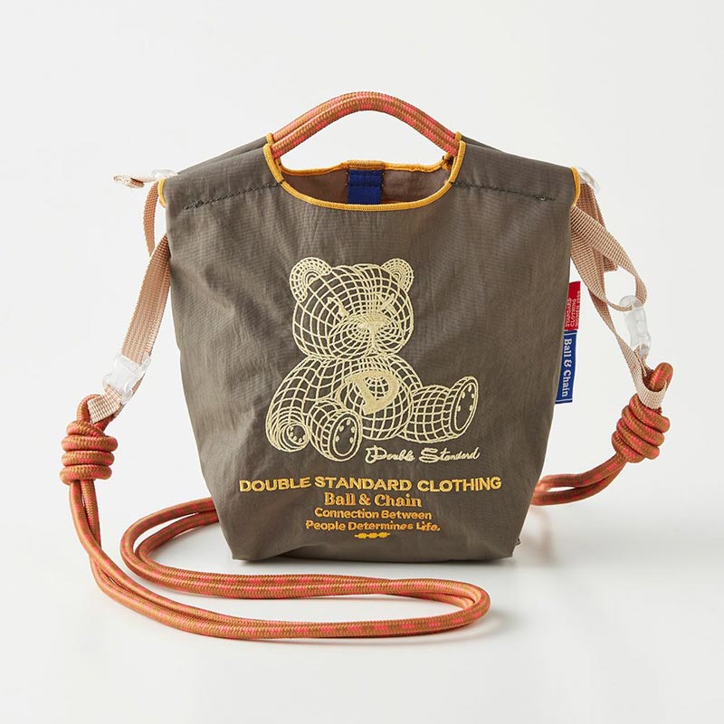 ダブルスタンダード クロージング 0400-004-243 Ball&Chain / ベアショルダーバッグ チャコール レディース ベアモチーフ 刺繍 レディース