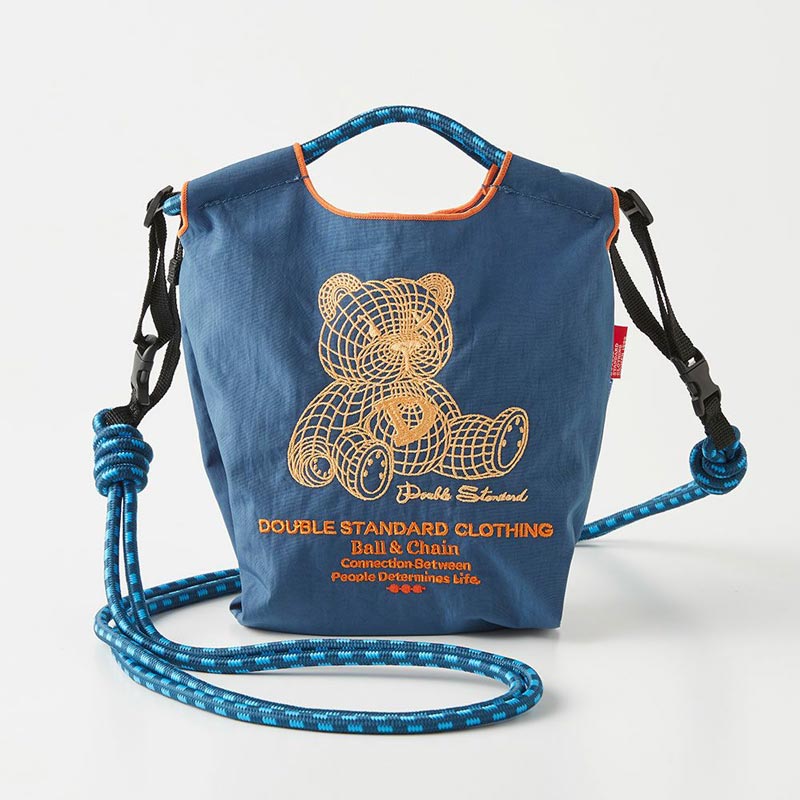 ダブルスタンダード クロージング 0400-004-243 Ball&Chain / ベアショルダーバッグ サックス レディース ベアモチーフ 刺繍 レディース