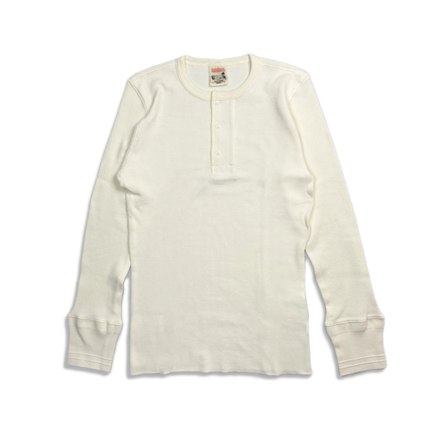 11 WAFFLE HENRY L/S T-SHIRTS」　ワッフルヘンリーL/STEE:WHITE