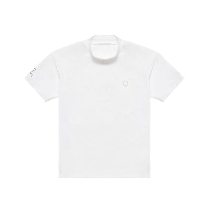 ルシアン ペラフィネ エルピーエフジー LPFG メンズ 半袖モックネックシャツ サークルロゴxスカル ホワイト