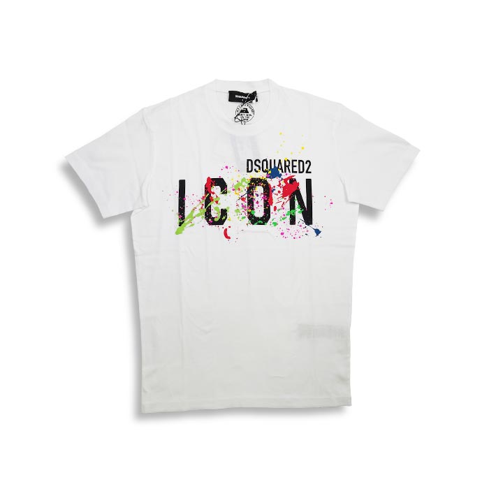 ディースクエアード S79GC0052 Icon Splatter Cool T-Shirt メンズ 半袖 プリント Tシャツ