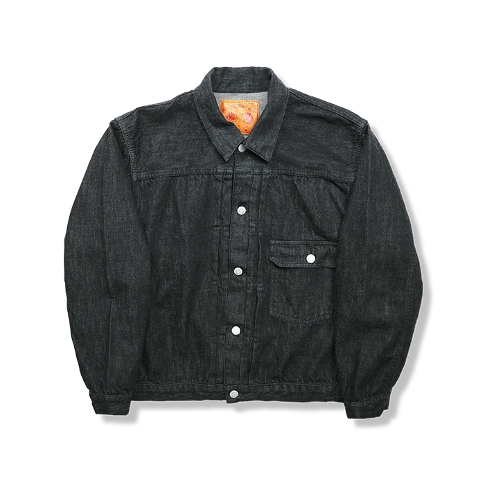 2107BKSS Type 1 Black Denim Jacket (Super Smooth)