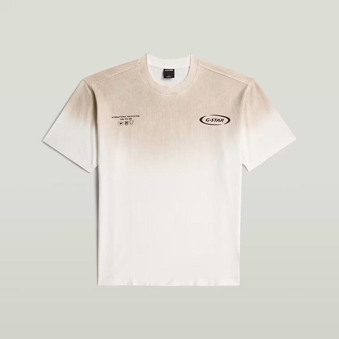 G-STAR RAW(ジースターロウ) D28879-E385-J215 Sprayed Relaxed Logo T-Shirt MILK