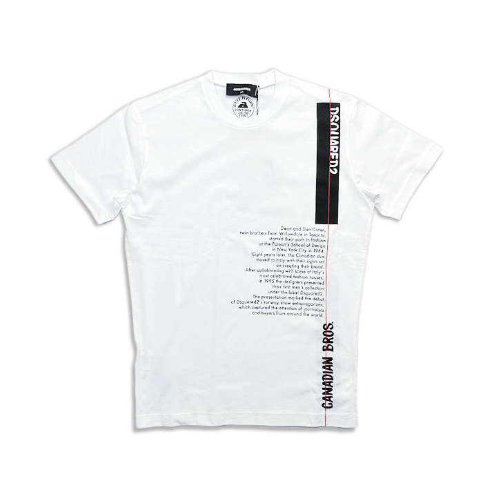 SALE ディースクエアード S71GD1026 TEXT Print T-Shirt レタリングプリント クルーネック 半袖 Tシャツ ホワイト