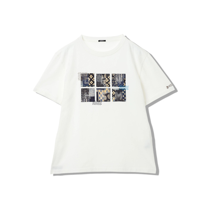 DENHAM(デンハム) 【期間限定8月末まで】01-26-01-52-070 SASHIKO GRAPHIC TEE SS SC WHITE