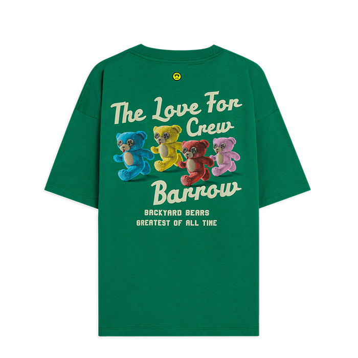 BARROW(バロウ) S6BWUATH077 BARROW BACKYARD BEARS T-SHIRT 080/GREEN