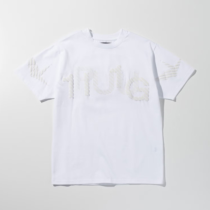 1PIU1UGUALE3 RELAX(ウノピゥウノウグァーレトレ リラックス) UST-26158 発泡プリントシャドウロゴ半袖Tシャツ ホワイト