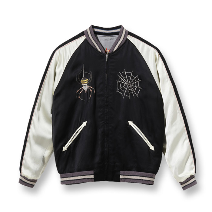 テーラー東洋 Lot No. TT15289-119 / Early 1950s - Mid 1950s Style Acetate Souvenir Jacket “KOSHO & CO.” Special Edition “SPIDER” × “ROARING TIGER (HAND PRINT)”
