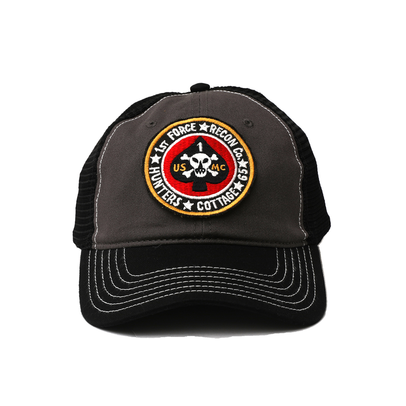 Badlands Mesh Cap"USMC 1st Force Recon ":Blk/Gry/Blk