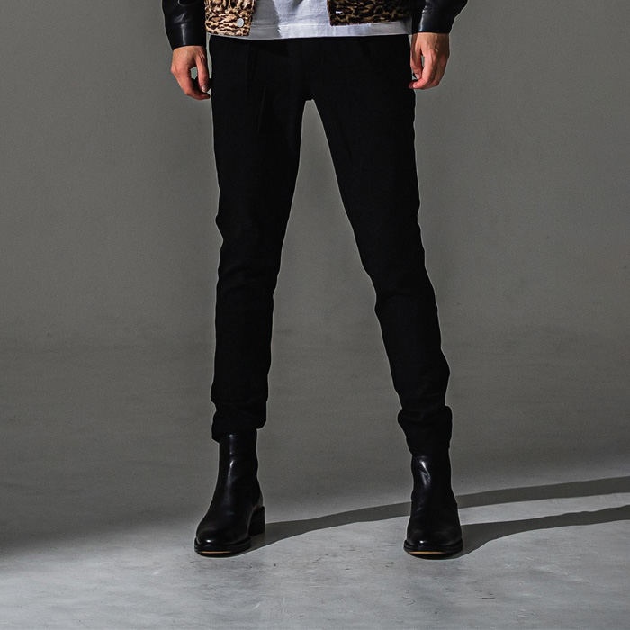 RESOUND CLOTHING(リサウンドクロージング) RC41-ST-016T CHRIS EASY blister TUCK PANTS BLACK