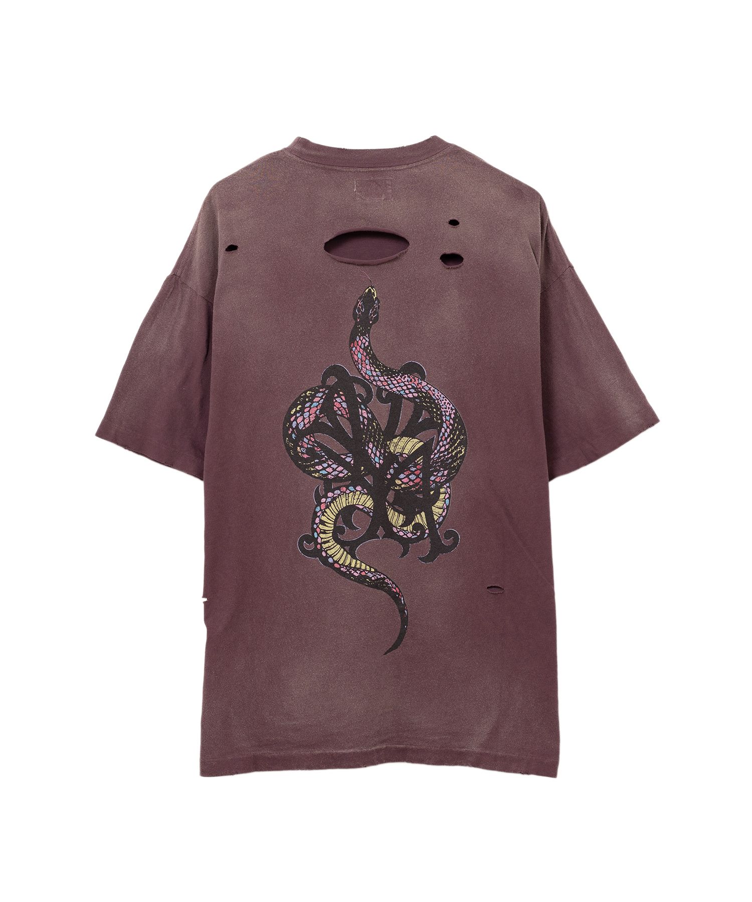KAMIYA(カミヤ) “KMY-SNAKE” Distressed T-shirt G14TS080
