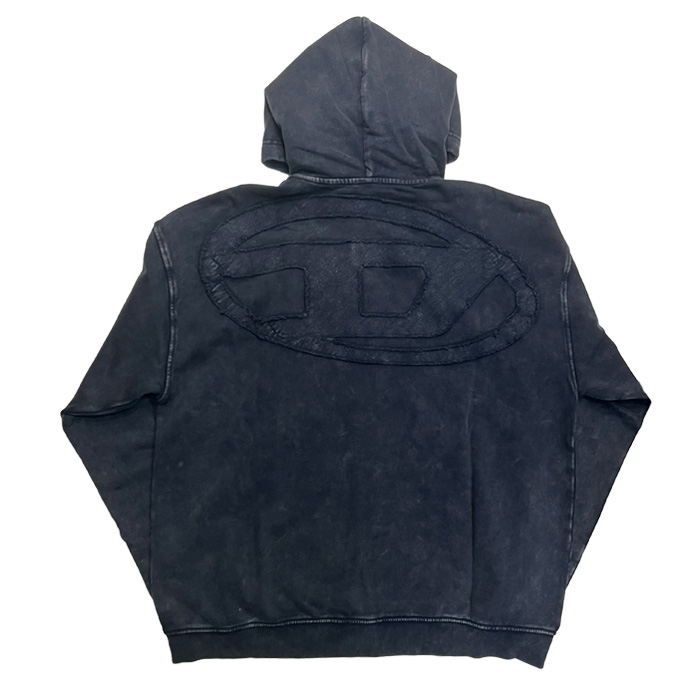 DIESEL(ディーゼル) A22809 Zip-up hoodie in treated cotton fleece