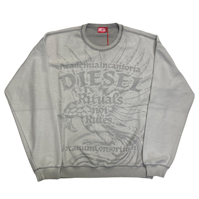 DIESEL(ディーゼル) A22655 Sweatshirt with dévoré print グレー