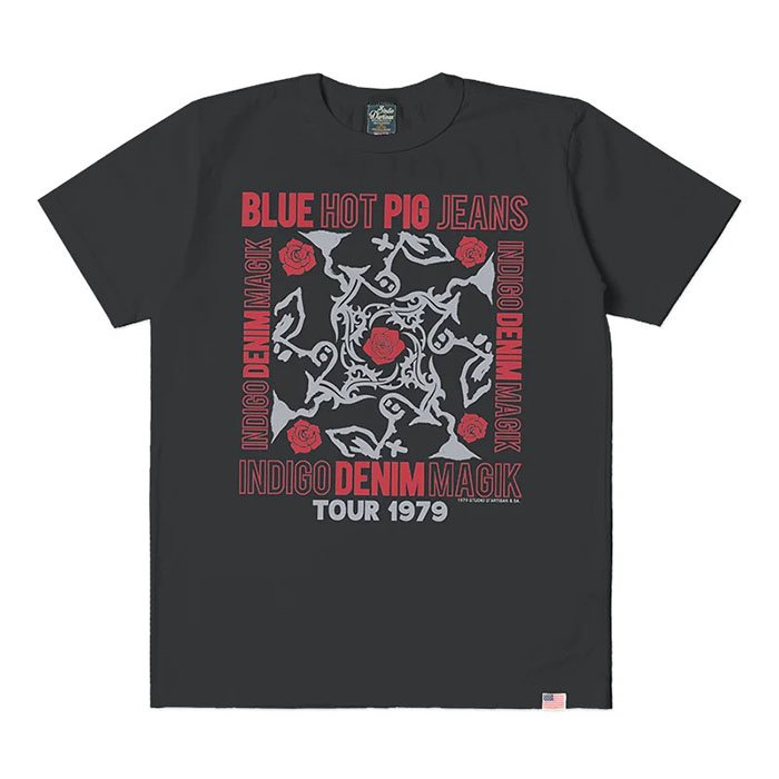 STUDIO_D'ARTISAN(ステュディオダルチザン) USAコットンプリントTシャツ【8167A】:ブラック