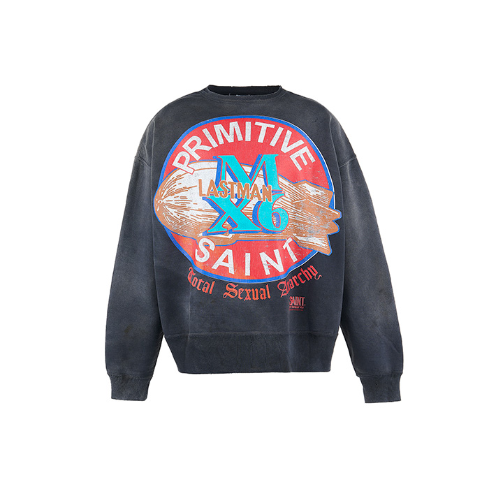 SAINT Mxxxxxx(セントマイケル) SM-HR8-0000-C28 / LM_CRW-N SWEAT / PRIMITIVE / BLACK