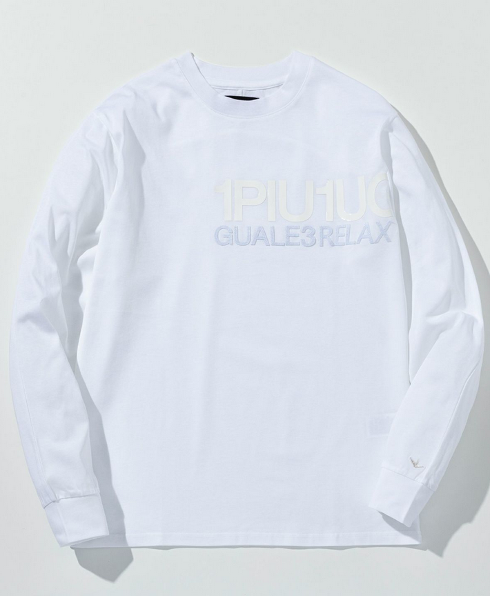 1PIU1UGUALE3 RELAX(ウノピゥウノウグァーレトレ リラックス) スタックロゴロングTシャツ UST-25128 ホワイト