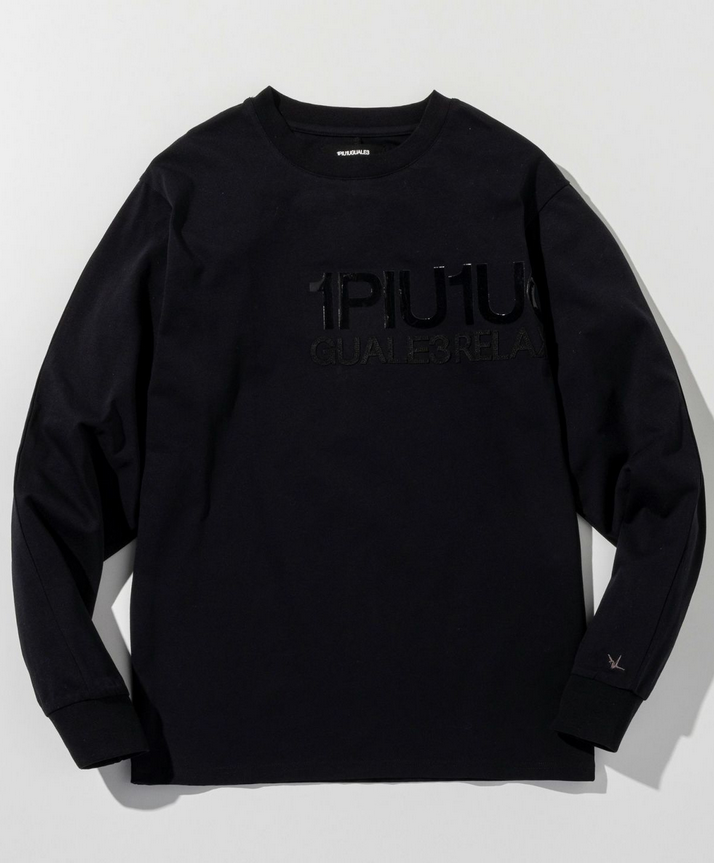 1PIU1UGUALE3 RELAX(ウノピゥウノウグァーレトレ リラックス) スタックロゴロングTシャツ UST-25128 ブラック