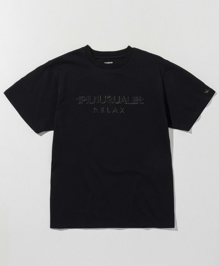 1PIU1UGUALE3 RELAX(ウノピゥウノウグァーレトレ リラックス) 3Dシャドウロゴ半袖Tシャツ UST-25123 ブラック