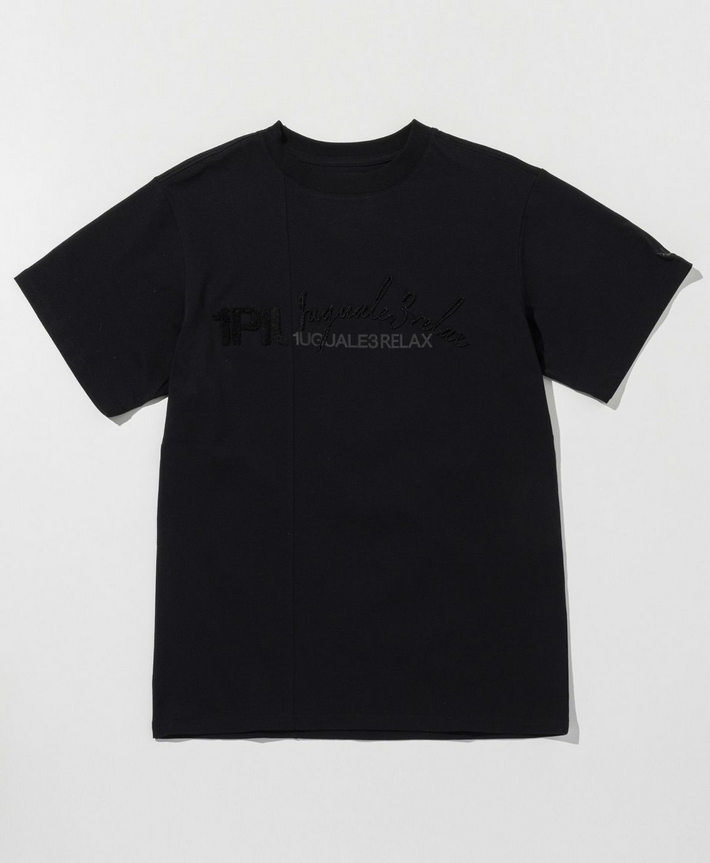 1PIU1UGUALE3 RELAX(ウノピゥウノウグァーレトレ リラックス) スウィッチングロゴ半袖Tシャツ UST-25131 ブラック