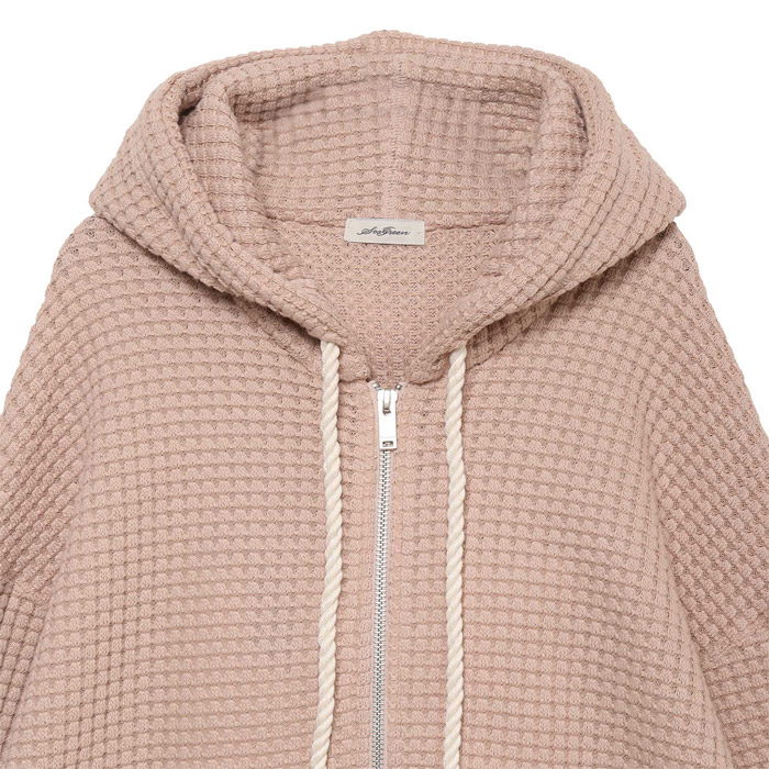 シーグリーン LSEA23A8644-M BIG WAFFLE HOODIE ビッグワッフル ジップ