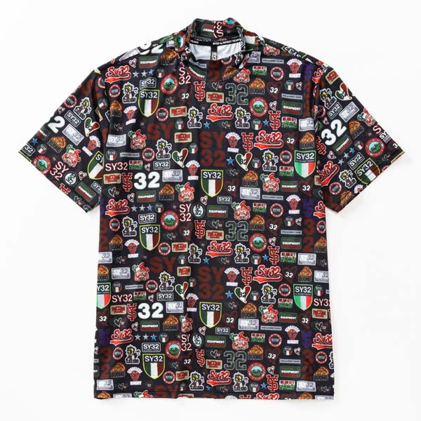 SY32 by SWEET YEARS(エスワイサーティトゥ バイ スウィートイヤーズ) 32-26SN1-20 GRAPHIC MOCK NECK TEE WAPPEN