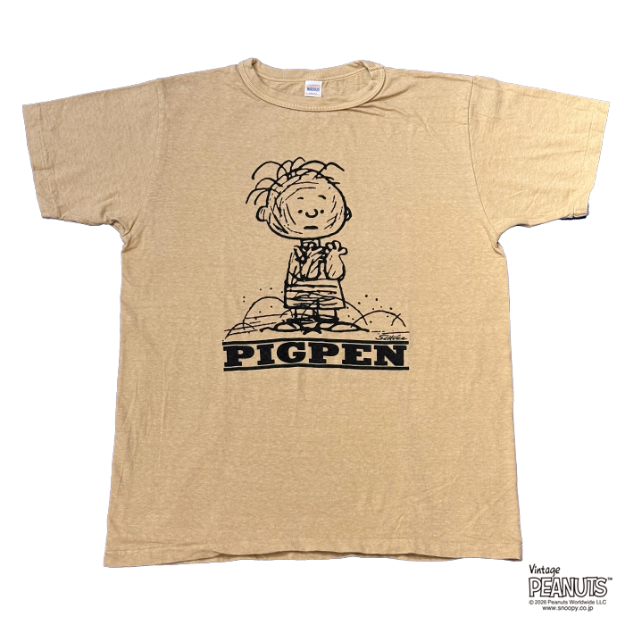 WAREHOUSE & CO.(ウエアハウス) Lot YP126S-5 I'M A DUST MAGNET! (PIG PEN):カフェオレ