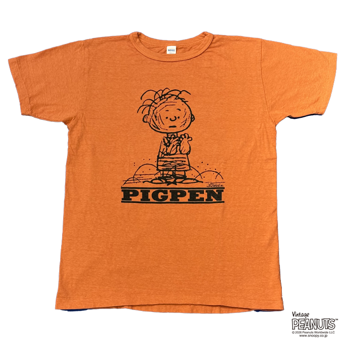 WAREHOUSE & CO.(ウエアハウス) Lot YP126S-5 I'M A DUST MAGNET! (PIG PEN):オレンジ