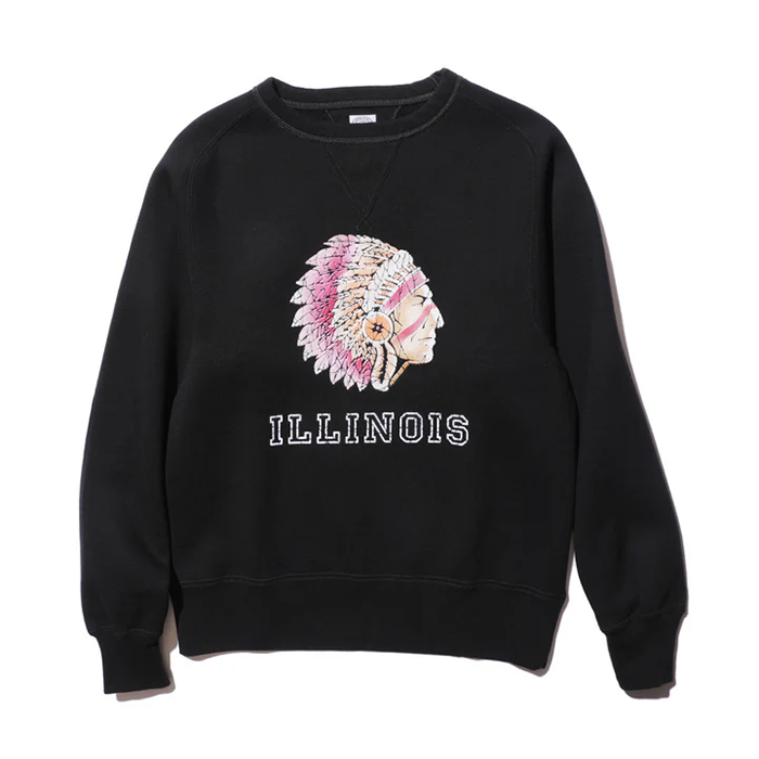 ILLINOIS Flocky Pt Sweat【AB12201】:ブラック
