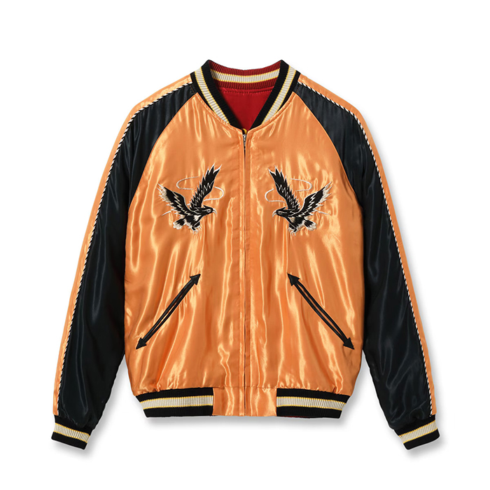 TAILOR TOYO（テーラー東洋） Lot No. TT15972-159 / Early 1950s Style Acetate Souvenir Jacket “BLACK EAGLE” × “DRAGON HEAD”
