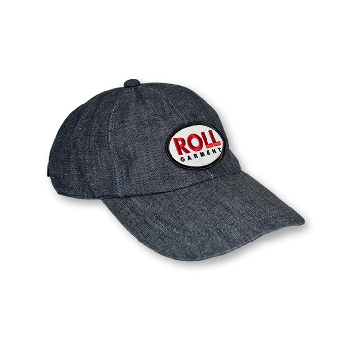 フルカウント RL-006 FULLCOUNT×ROLL “ROLL” Emblem B.B Cap Indigo Blue コラボレーションアイテム ロゴパッチ デニムキャップ インディゴブルー メンズ