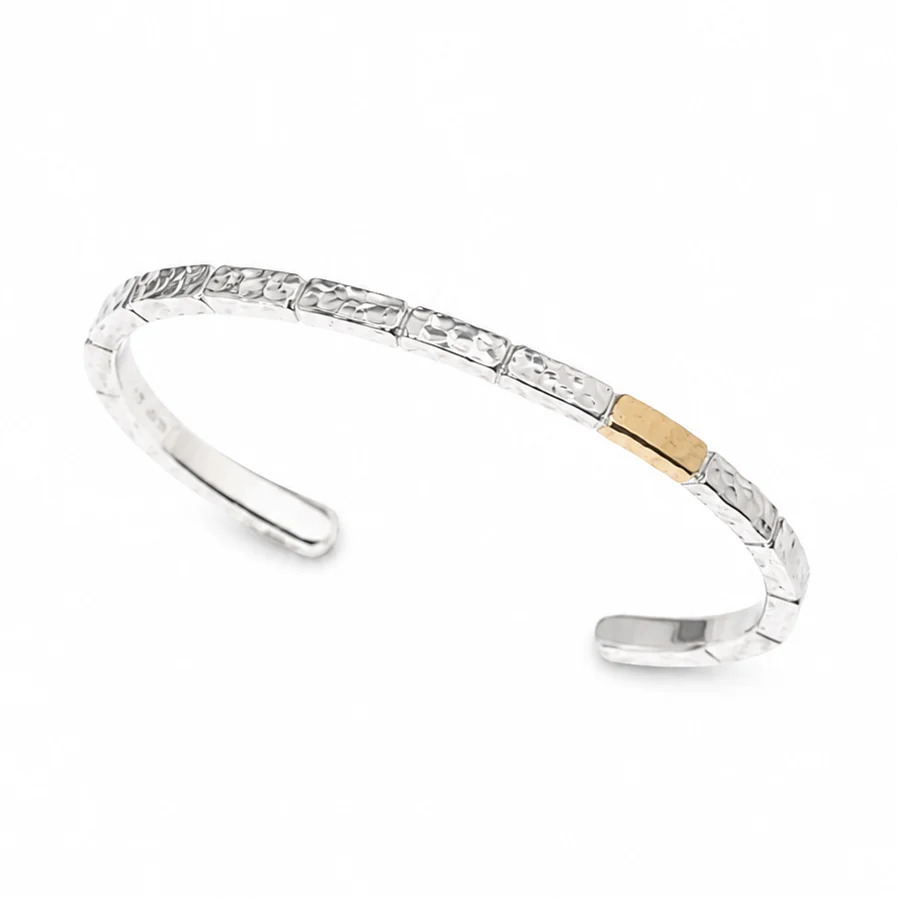 WORN CRAFT(ウォーンクラフト) #BLAJ-0001 BLOCKS ART K24GOLD & 950 SILVER BANGLE TYPE.1