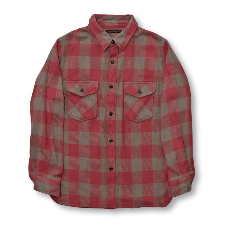 フルカウント 4079-2 Block Check CPO Shirts Brn×Red ブロックチェック CPO シャツ