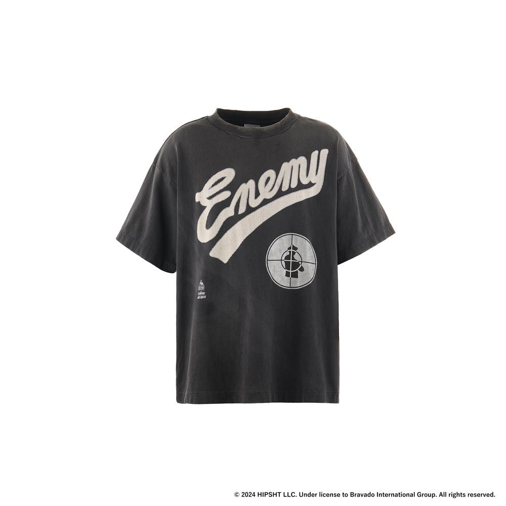 セントマイケル SM-YS1-0000-C18 SS TEE / SNT ENEMY / BLK メンズ Public Enemy コラボ プリント Tシャツ