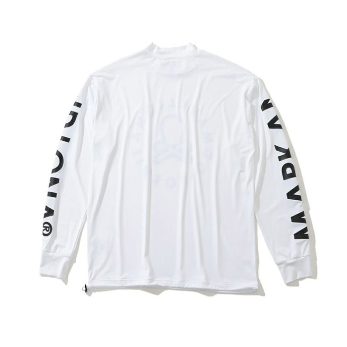 新作MARK&LONA ロングスリーブモックネックTシャツ Lサイズ WHITE-