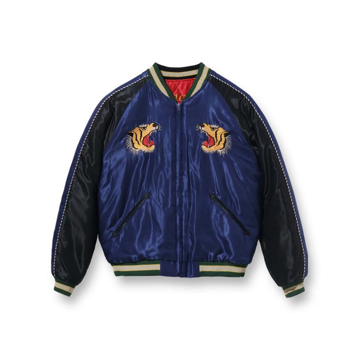テーラー東洋 Lot No. TT15174-128 / Mid 1950s Style Acetate Quilted Souvenir Jacket “DRAGON & TIGER” × “FLYING DRAGON”