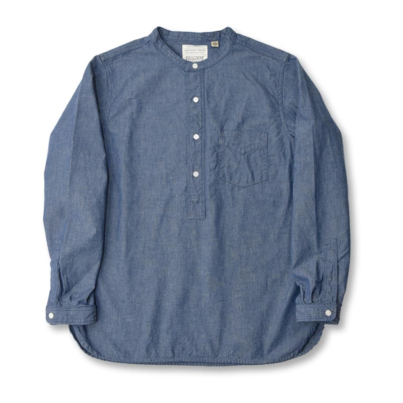 フルカウント 4900-21 Stand Collar Chambray Shirt ブルー メンズ スタンドカラー シャンブレー シャツ