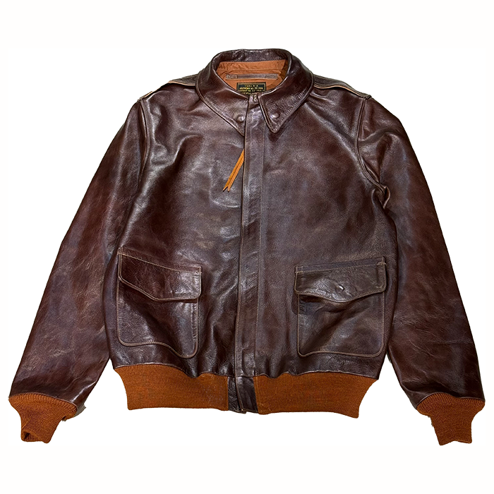 Rainbow Country(レインボーカントリー)"TYPE A-2"ROUGH WEAR CLOTHING CO.CONTRACT NO. 42-1401P Horse Hide Tabaco Brown【RCL-10071】