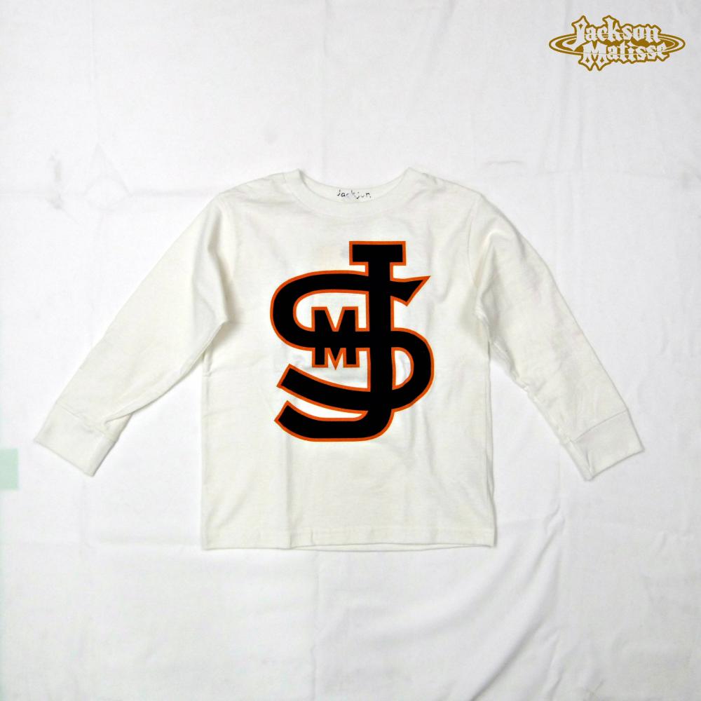 Kids JM BASEBALL Logo Long Sleeve Tee:WHITE