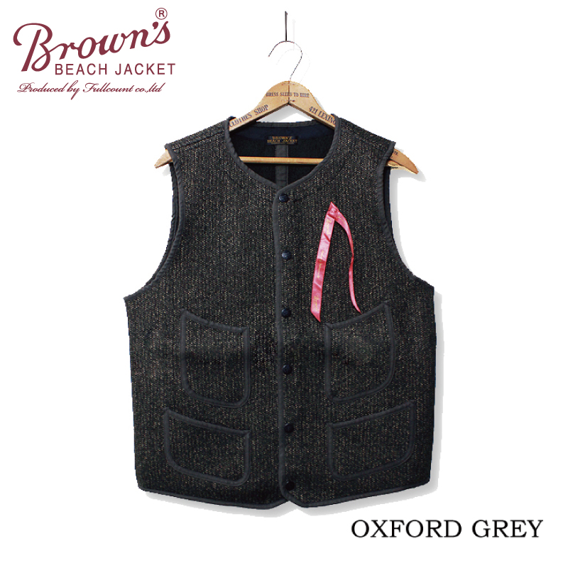BROWN'S BEACH EARLY VEST:OXFORD GRAY