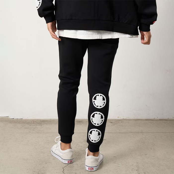 STUD MUFFIN(スタッドマフィン) 624-06293 T-Rストレッチポンチ ターゲットベアサガラパッチワーク-フロッキー ジョグパンツ BLK