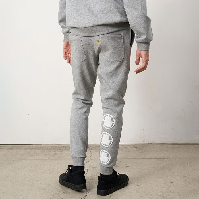 STUD MUFFIN(スタッドマフィン) 624-06293 T-Rストレッチポンチ ターゲットベアサガラパッチワーク-フロッキー ジョグパンツ M.GRY
