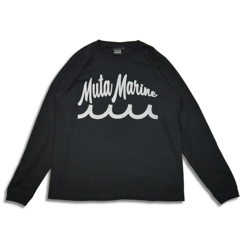 ムータマリン MMAC-MA2439 ACANTHUS × muta MARINE Script Logo L/S Tee ブラック アカンサス ムータ コラボ プリント ロンT