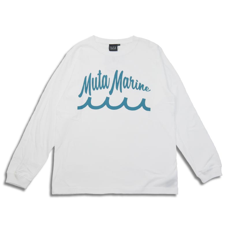 ムータマリン MMAC-MA2439 ACANTHUS × muta MARINE Script Logo L/S Tee ホワイト アカンサス ムータ コラボ プリント ロンT