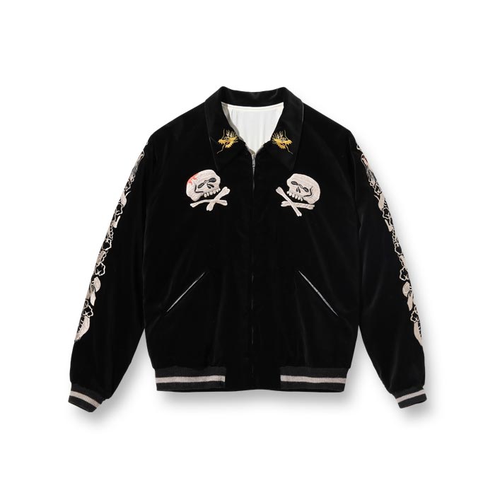 テーラー東洋 Lot No. TT15197-119 / Mid 1950s Style Velveteen × Acetate Souvenir Jacket “KOSHO & CO.” Special Edition “SKULL” × “WHITE EAGLE”