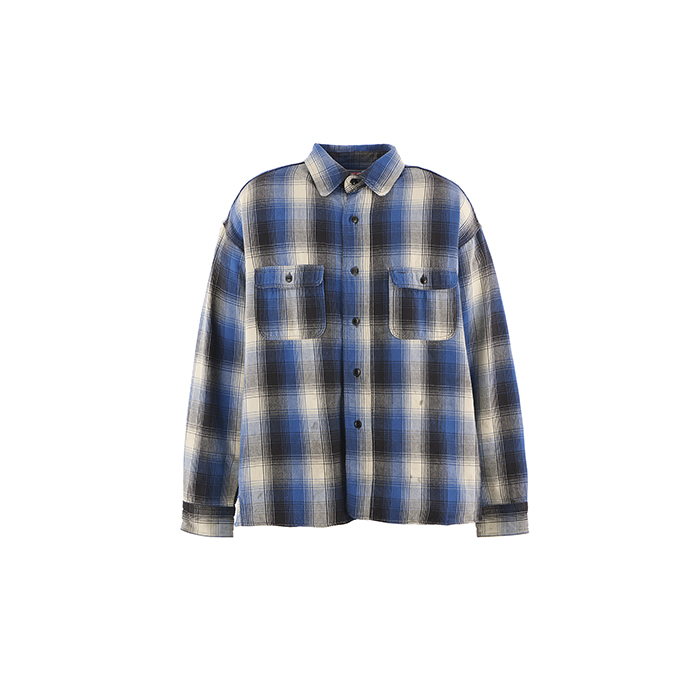 SAINT Mxxxxxx(セントマイケル) BB_FRANNEL SHIRT CHECK / BLUE  SM-HR1-0000-C53